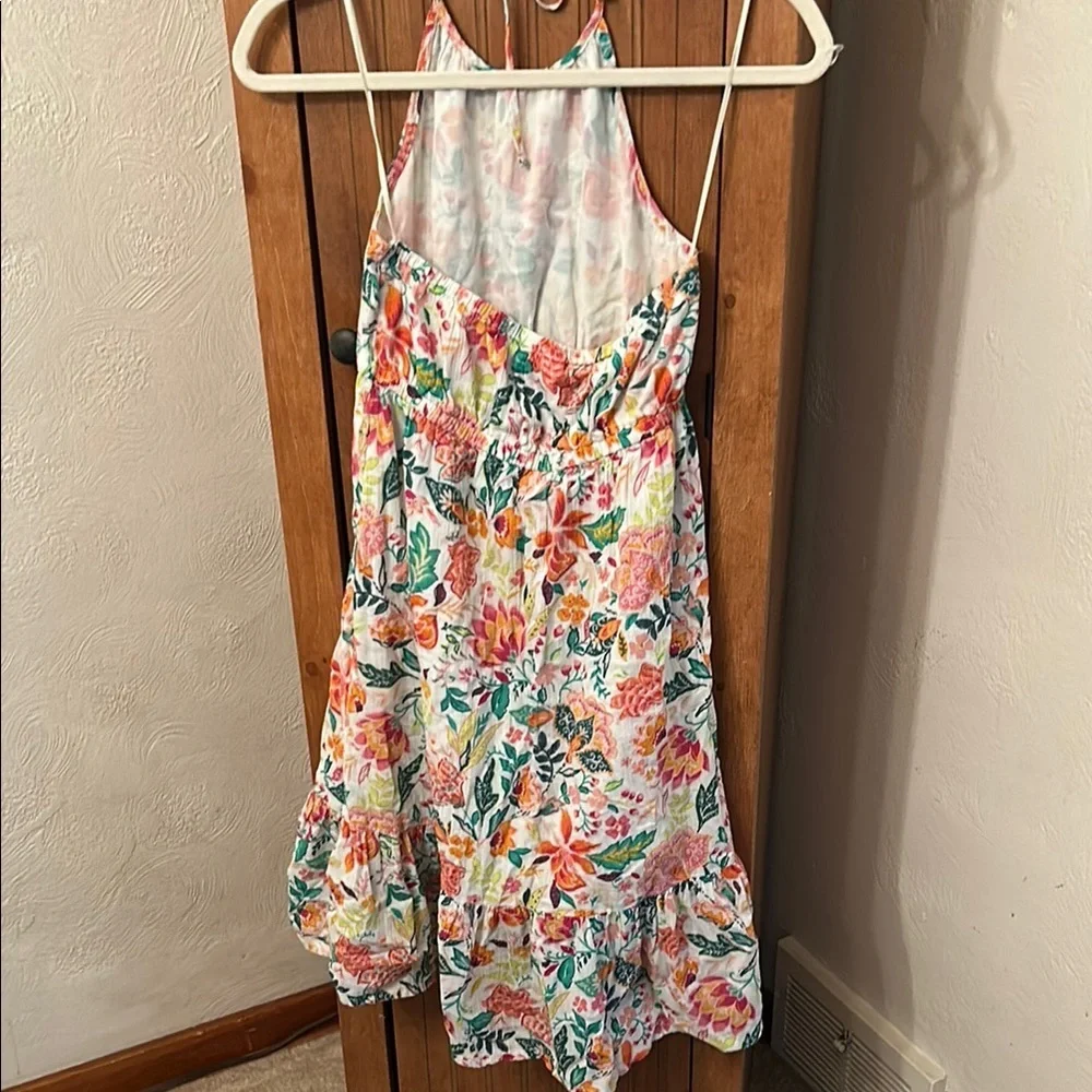 Old Navy Pink and Blue Ruffled Tiered Sundress